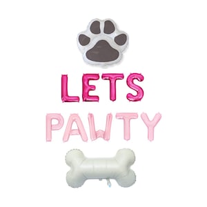 Lets Pawty Balloon Banner Dog Birthday Party Puppy Birthday Party Decorations Puppy Party Balloons Dog Party Balloons Dog Birthday Banner