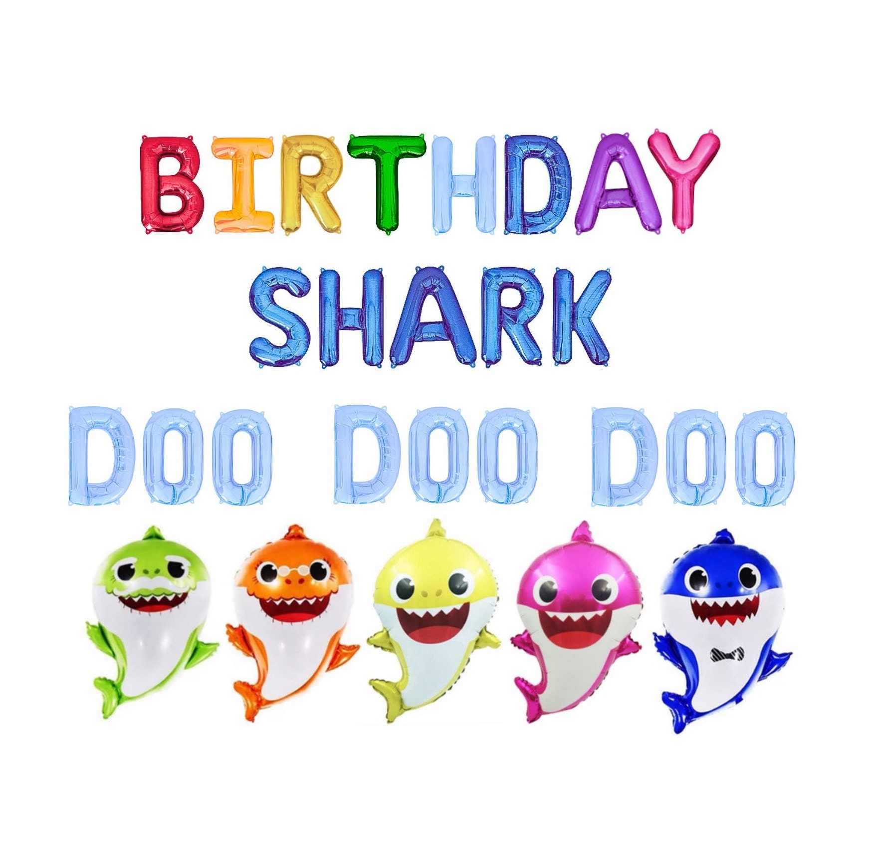 Birthday Shark Balloons Baby Shark Birthday Party Decorations Baby Shark Balloons Baby Shark Birthday Party Decor Baby Shark