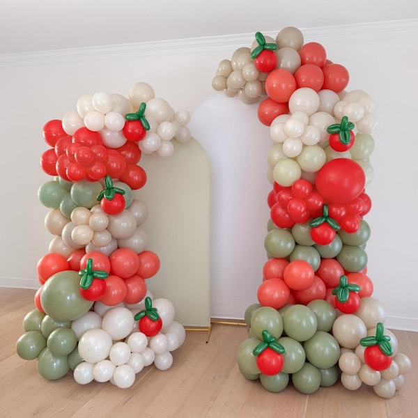 Tomato Balloon Garland That's Amore Locally Grown Bridal Shower Balloon Arch Italy Ciao Baby Birthday Italian Little Meatball Pizza Party