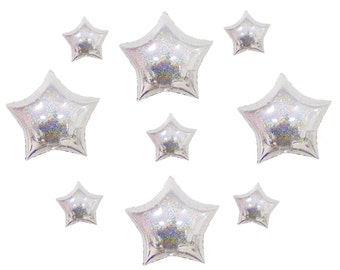 Disco Star Balloons Disco Cowgirl Space Cowgirl Disco Rodeo Bachelorette Party Bach Party Nash Bash Western Silver Sparkle Star Set Stars