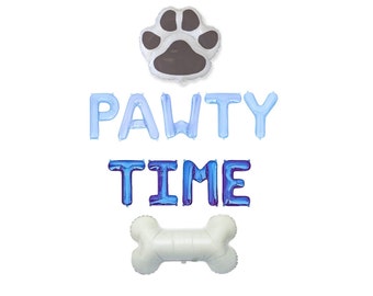 Pawty Time Balloon Banner Dog Birthday Party Puppy Birthday Party Decorations Puppy Party Balloons Dog Party Balloons Dog Birthday Banner