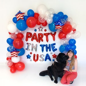Patriotic Balloon Arch 4th of July Balloons USA Balloon Garland Red White and Blue Party Decor America Party Welcome Home Balloons Military