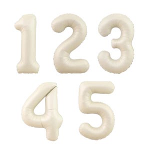 Cream Jumbo Number Balloons Aesthetic Birthday Party Decorations Number Balloons Kids Birthday Party Decor White Cream Number Balloons Decor