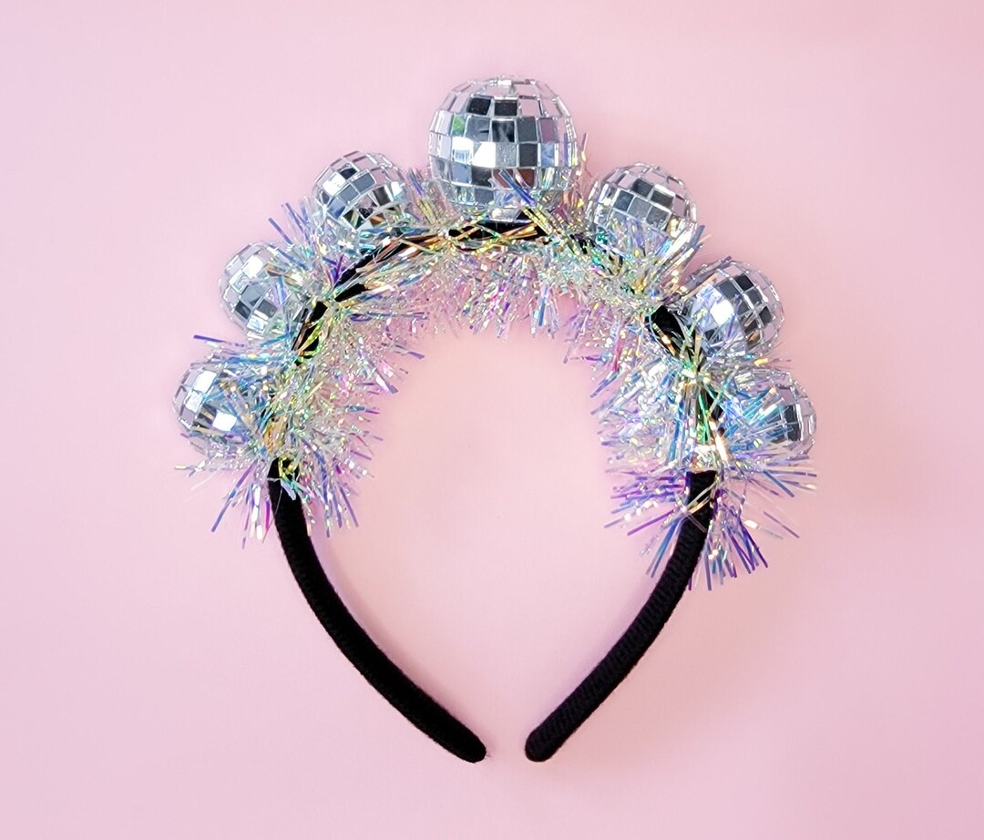 Disco Ball Headbands - 6 Pack 70s Vintage Party Headpieces With Mirror Balls