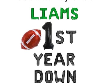 Football 1st Birthday Party Decorations 1st Year Down First Year Down Football Birthday Party Decor Football Themed Football Balloon Banner