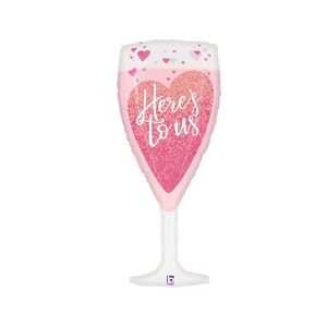 Valentines Day Party Balloons Pink Champagne Glass Valentines Day Party Decorations Galentines Balloons Galentines Party Valentines Decor