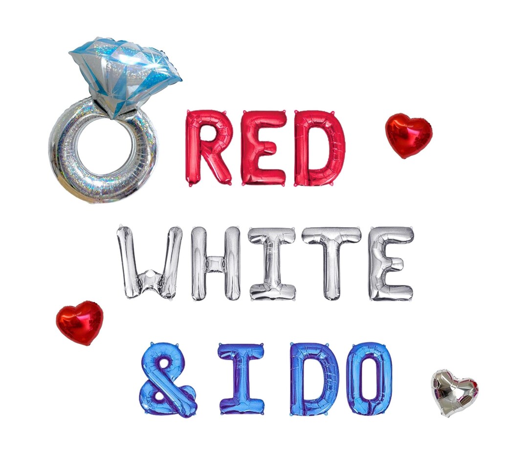 Red White & I Do Letter Balloon Kit Bridal Shower Balloon Banner ...