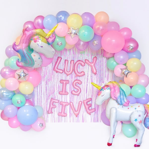 Unicorn Pastel Rainbow Balloon Garland Unicorn Birthday Party Balloon Arch Pastel Unicorn Birthday Party Decorations Balloon Arch Party Kit