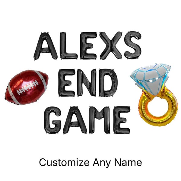 Her End Game Custom Name Letter Balloon Kit Football Bachelorette Party Decorations Football Balloons Superbowl Bachelorette Party Sports