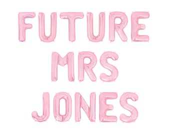 Future Mrs Custom Name Letter Balloon Kit Bridal Shower Balloon Banner Bachelorette Party Decor Engagement Party Bride Balloons Miss to Mrs