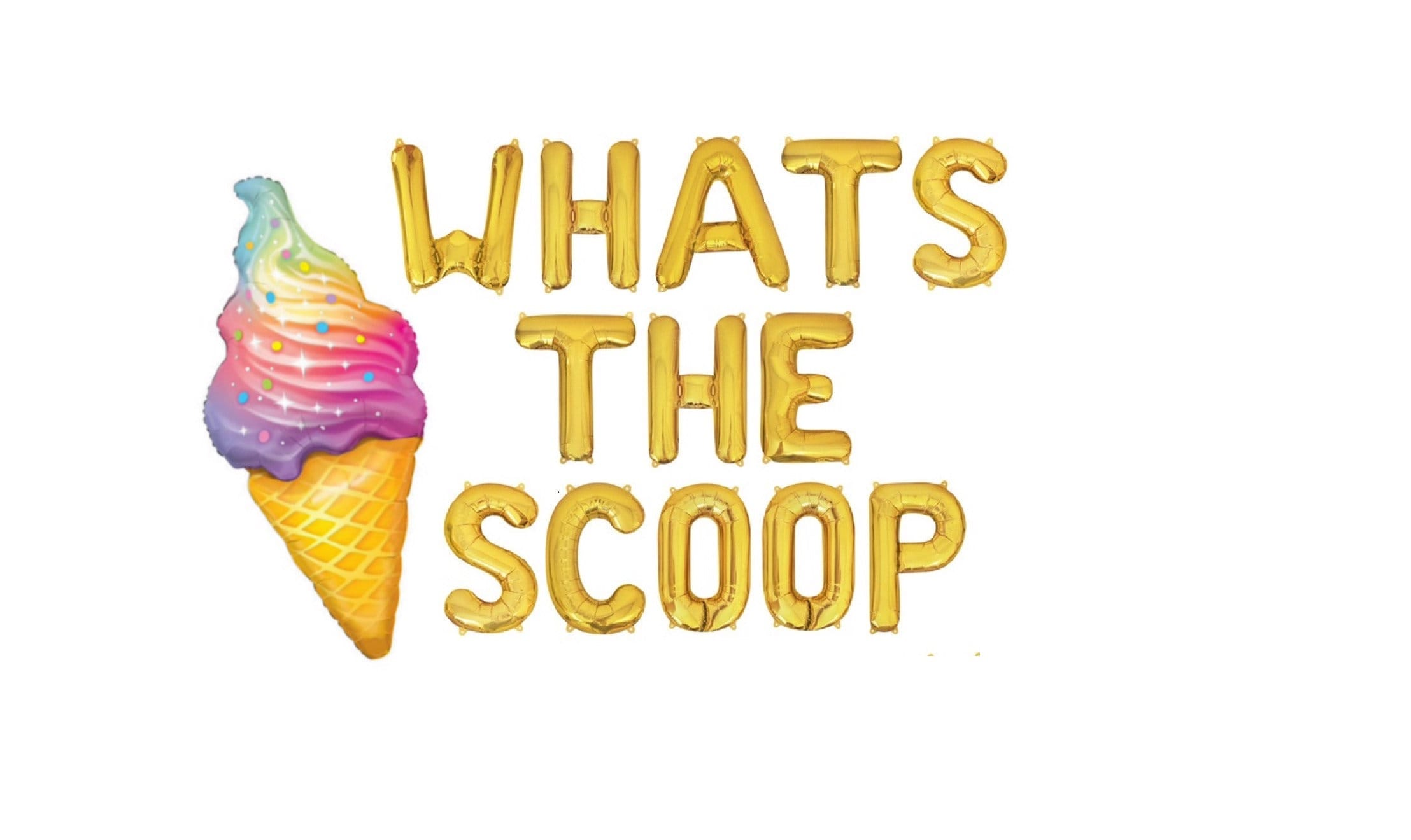 Whats The Scoop Balloon Banner Ice Cream Gender Reveal Decorations Ice Cream Party Decorations Ice Cream Baby Shower Balloons