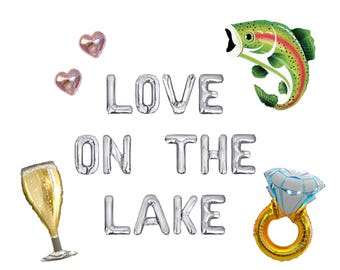 Love On The Lake Letter Balloon Kit Lake Bachelorette Party Decorations Fish Balloons Lake House Bachelorette Party Fishing Boating Bach