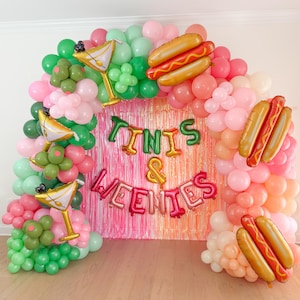 Tinis & Weenies Bachelorette Party Martini Bachelorette Balloon Arch Weenies and Martinis Party Decorations Martinis Hot Dogs Party Favors