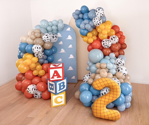 Western Rodeo DIY Balloon Arch Birthday Party Decorations Balloon Garland Kit Retro Rustic Boho Cowboy Kids Party Decor 1st 2nd Birthday