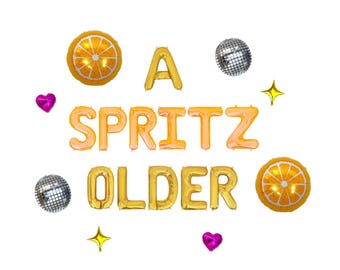 A Spritz Older Letter Balloon Kit Spritz Birthday Party Decorations Spritz Balloons Orange Spritz Birthday Party Groovy Disco Retro Decor