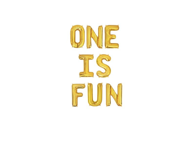 ONE IS FUN Balloons First Birthday Party 1st Birthday Balloon Letters Baby Birthday Party 1st Birthday Decorations Babies Birthday Decor image 1