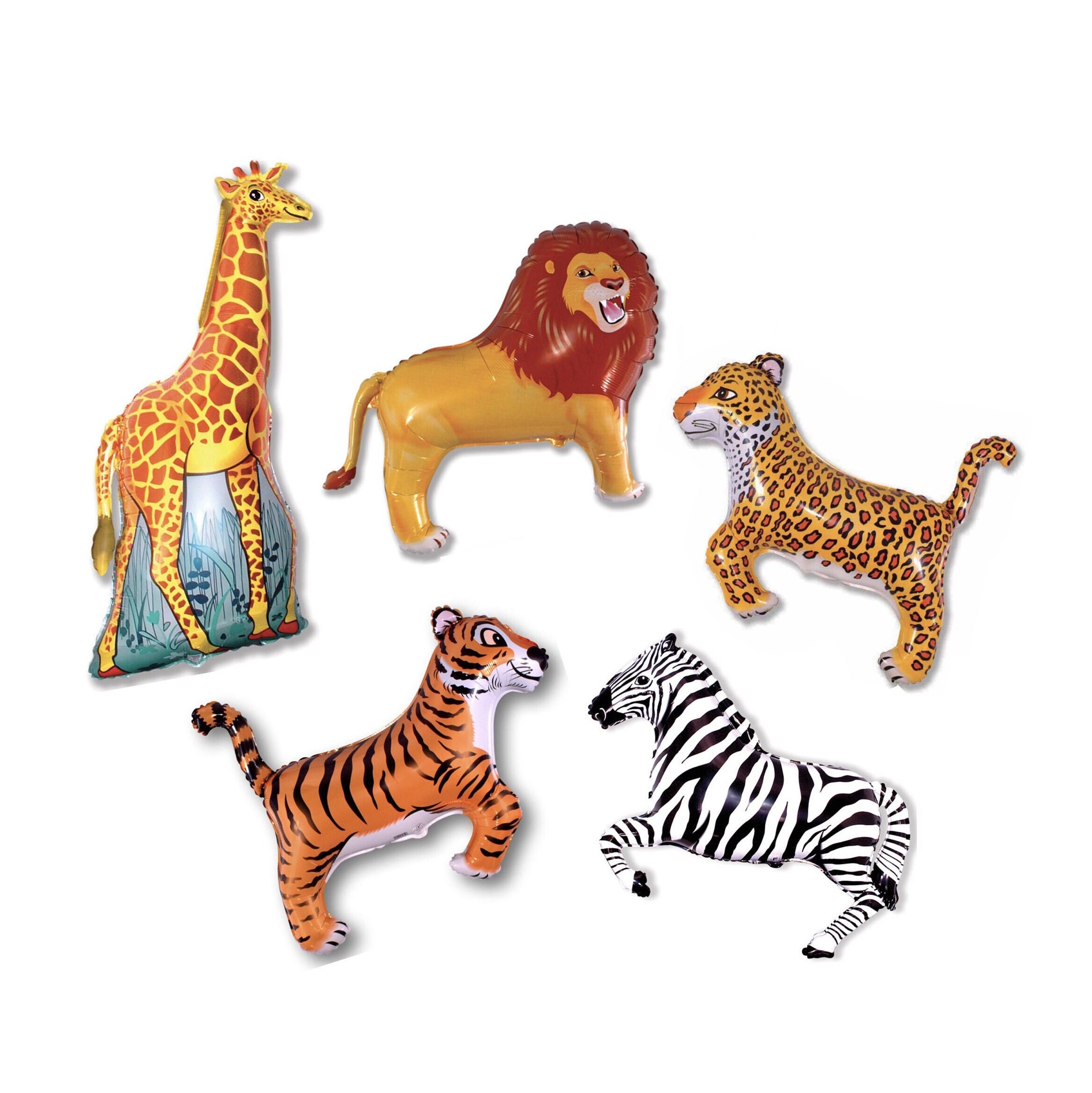 Safari Balloon Set Safari Birthday Party Decorations Lion Leopard Giraffe Zebra Cheetah Tiger Zoo Animals Jungle Birthday