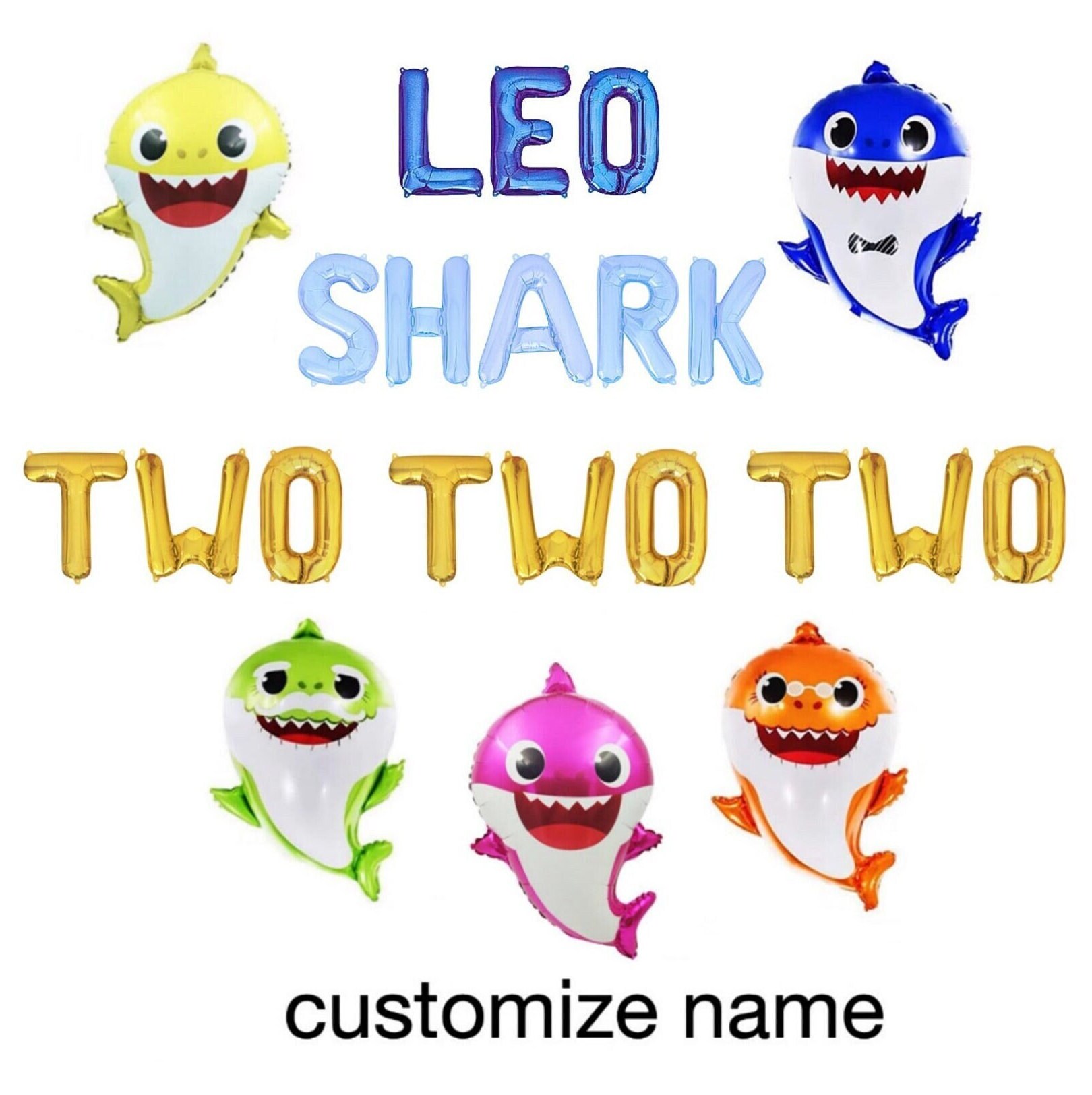 Baby Shark Birthday Party Decorations Baby Shark Balloons Baby Shark Birthday Party Decor For Boy Baby Shark Balloon Banner