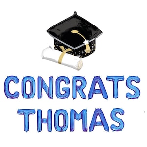 Congrats Grad Custom Balloon Banner Graduation Party Decorations Congrats Grad Decorations Grad Party Decor High School Grad College Grad