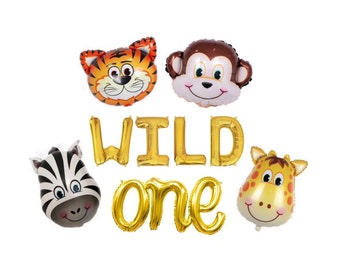 Wild One Balloons Wild One Balloon Letters Wild One Balloon Banner First Birthday Party Decor Baby Birthday Decorations Wild Jungle Birthday