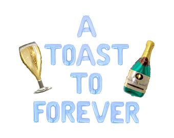 A Toast To Forever Letter Balloon Kit Beach Bachelorette Party Decorations Last Toast on the Coast Balloons Blue Bachelorette Party Supplies