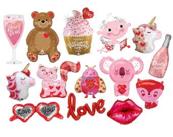 Valentines Day Balloons Galentines Day Party Decorations Kiss Cupid Love Balloon Galentines Balloons Galentines Party Valentines Decor