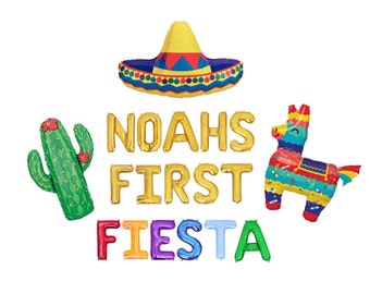 First Fiesta Custom Balloon Banner Fiesta Themed First Birthday Party One 1 1st Birthday Party Decor Cinco de Mayo Birthday Decorations