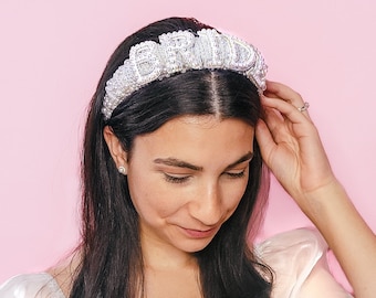 Pearl Bride Headband Bride Accessories White Gift For Bride Bachelorette Party Bridal Shower Bach Party Supplies Bridal Shower Headband
