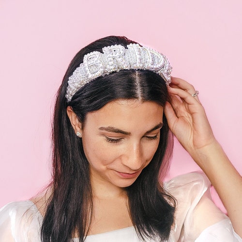 Pearl Bride Headband Bride Accessories White Gift for Bride  display picture 2