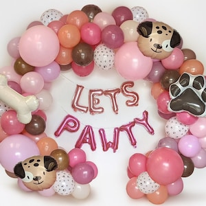 Dog Birthday Party Balloon Garland Kit Puppy Themed Party Decorations Lets Pawty Party Supplies Puppy Birthday Pink Dog Birthday Decorations