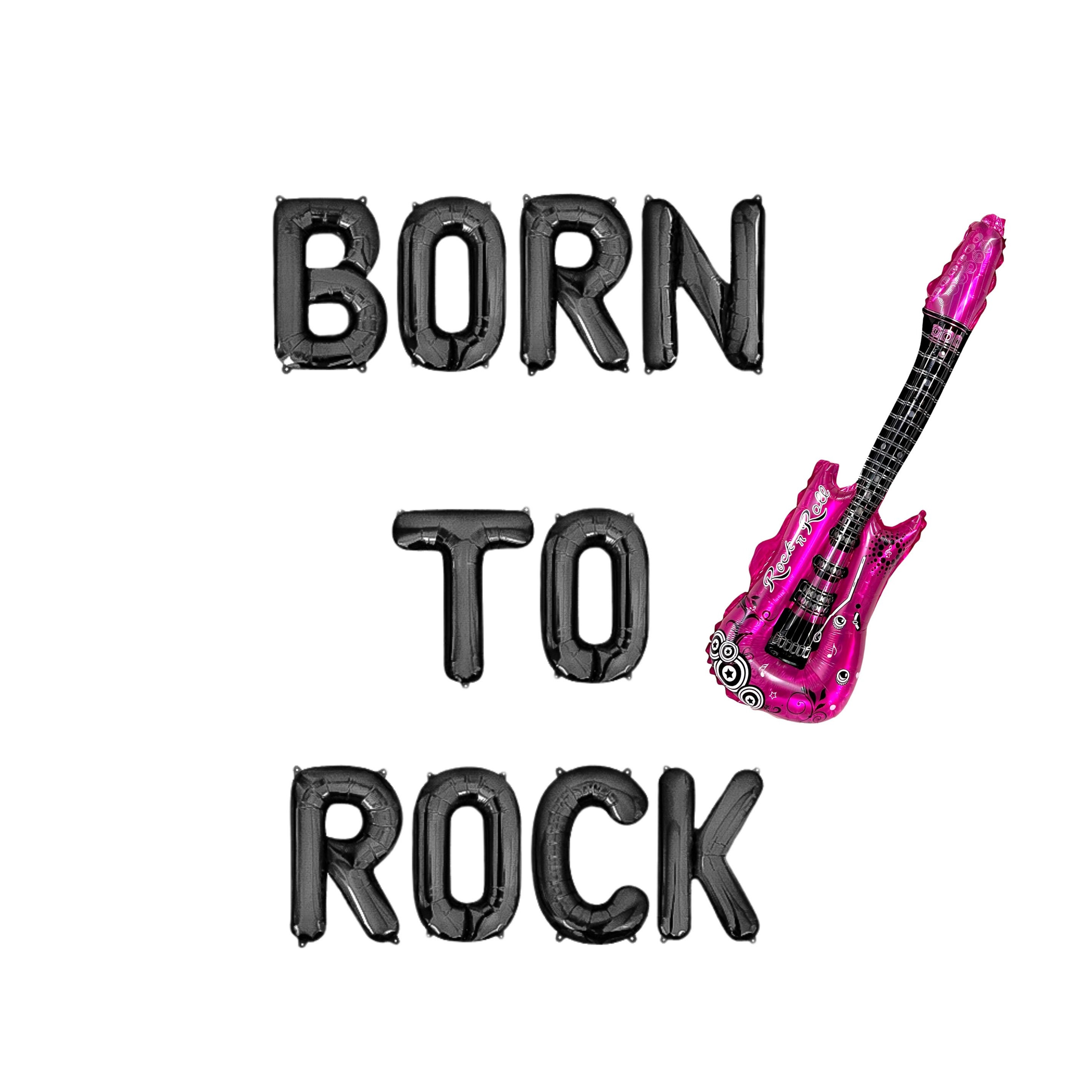 Born To Rock Letter Balloon Kit Baby Shower Balloon Banner 1st Birthday Party Decor Kids Birthday Party Decor Rock Star Guitar Rock 'n Roll