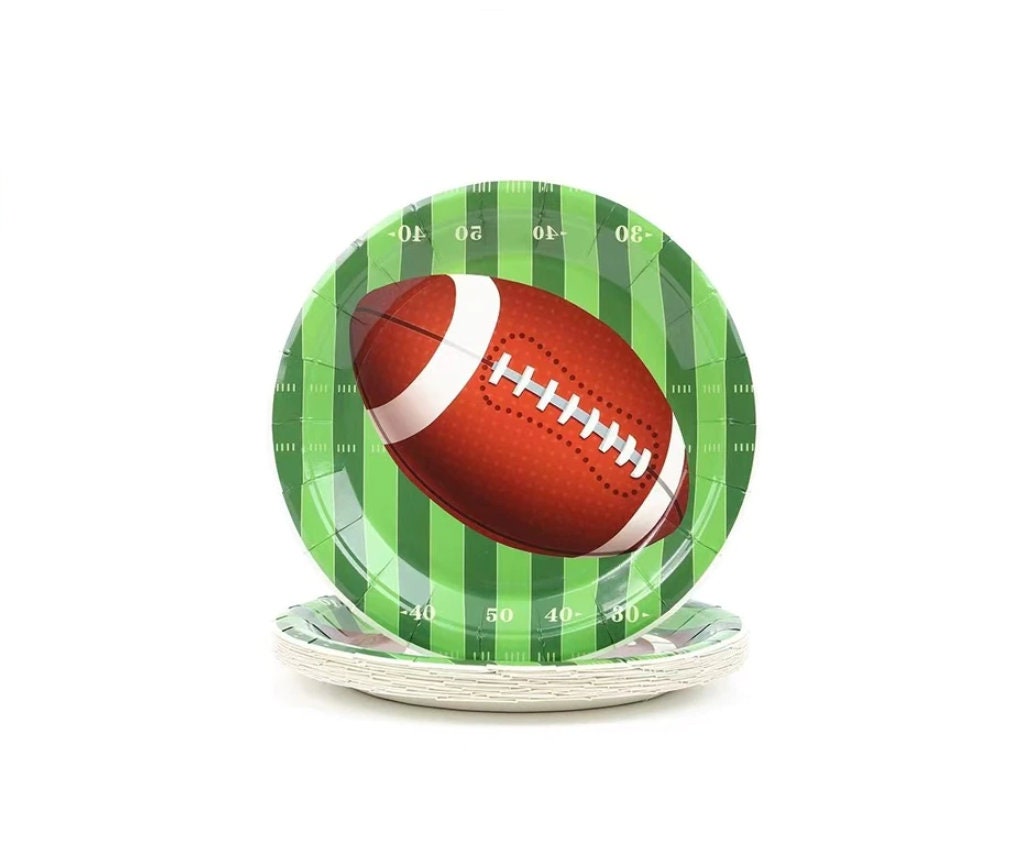 Football Themed Paper Plates Napkins and Cups 1st Year Down Etsy