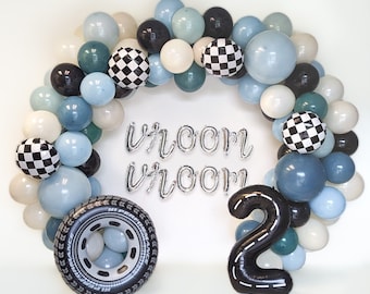 Race Car Birthday Balloon Garland Two Fast Racer Birthday Race Driver Birthday Second Birthday 2nd For Boy Race Car Party