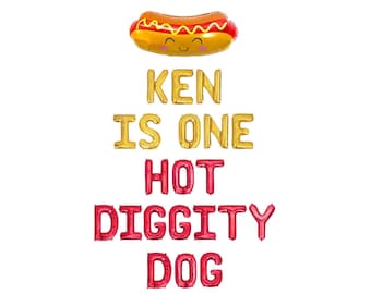 He Is One Hot Diggity Dog Custom Name Letter Balloon Kit 1st Birthday Party Decor For Boys Hot Dog Balloons First Birthday Decor for Girls