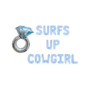 Surfs Up Cowgirl Letter Balloon Kit Coastal Cowgirl Bachelorette Party Decorations Surfer Bridal Shower Western Engagement Party Nashville