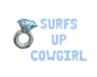Surfs Up Cowgirl Letter Balloon Kit Coastal Cowgirl Bachelorette Party Decorations Surfer Bridal Shower Western Engagement Party Nashville