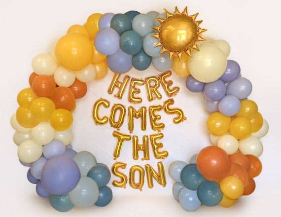 Sun Baby Shower Dekoration – Here Comes The Son Banner – Boho Style – Für Jungen Geburtstagsparty