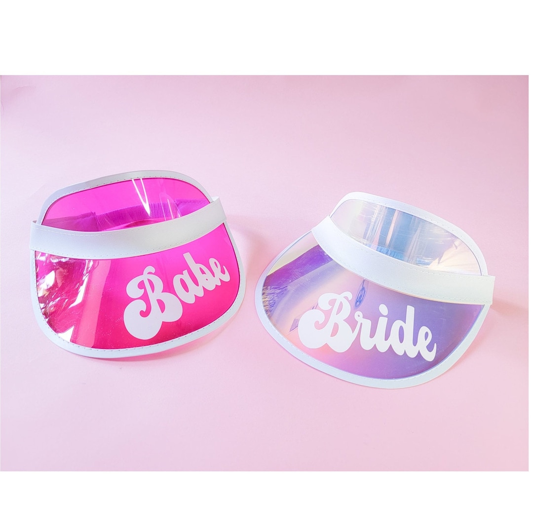 Pink Babe White Bride Visor Lets Go Party Bachelorette Decorations ...
