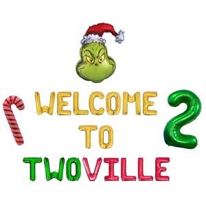 Welcome To Twoville Letter Balloon Kit Christmas 2nd Birthday Party Decorations Mean One Balloons Winter Mean One 2nd Birthday Party Banner
