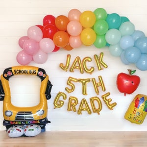 Back To School Rainbow Balloon Arch Back To School Decorations Balloon Garland Back To School Sign Welcome First Day of School Decor Kit