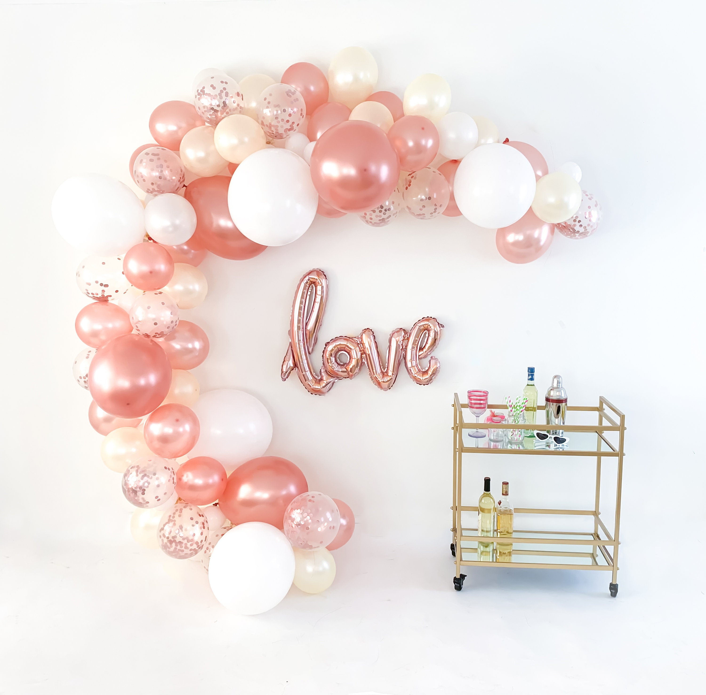 Rose Gold Balloon Garland Kit Rose White Balloon Arch Rose Etsy