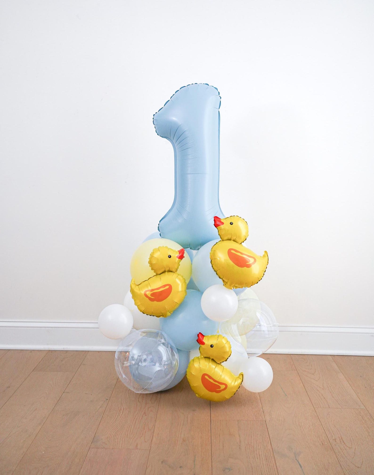 Blue Rubber Ducky Balloon Tower Birthday Jumbo Number Balloon For Boys Yellow Rubber Duck Balloon Arch Kit Baby Birthday Decor Bath Bubbles