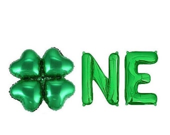 One Balloon Banner Clover 1st Birthday Party Decor St Paddys Day Party Decor St Patricks Day Decorations St Patrick Day First Birthday Decor