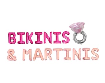 Bikinis & Martinis Balloon Banner Beach Bachelorette Party Decorations Beach Bach Lets Flamingle Miami Bach Palm Springs Before the Ring
