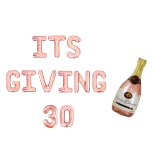 It&#39;s Giving 30 Balloon Banner 30th Birthday Party Balloon Letters Decor Balloons Happy Birthday Letter Balloons Decorations Dirty Thirty 30