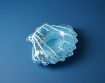 Clam Shell Cup Holder Blue Glitter Seashell Drink Holder Float Bachelorette Party Supplies Last Toast On The Coast Bach Decor Coastal Pool