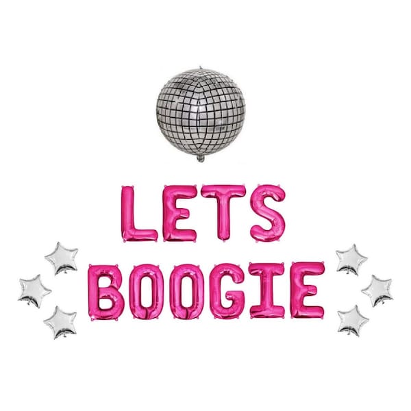 Lets Boogie Balloon Banner Bachelorette Party Decorations Last Disco Groovy Decor 60s 70s Retro Bach Decor Bachelorette Disco Bach