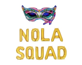 NOLA Squad Balloons NOLA Bachelorette Decorations New Orleans Bach NOLA Bachlorette Party Mardi Gras Bachelorette Decor Banner Nola Birthday