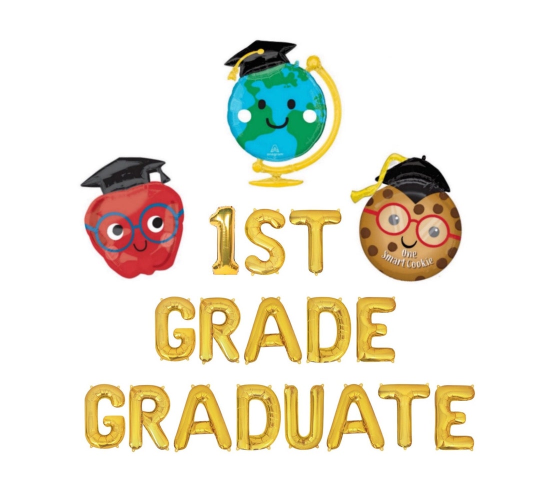1st Grade Graduate Balloon Banner Graduation Party Decorations Congrats