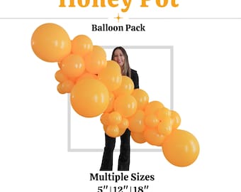 Paquete de globos de látex color miel - Kit de globos de varios tamaños: 5, 12 y 18 pulgadas - Para artistas de globos y creación de arcos de globos DIY - Varios tamaños